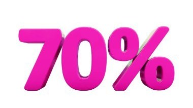 Depositphotos 201273666 Stock Photo 70 Percent Pink Sign